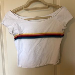 crop brandy melville rainbow shirt